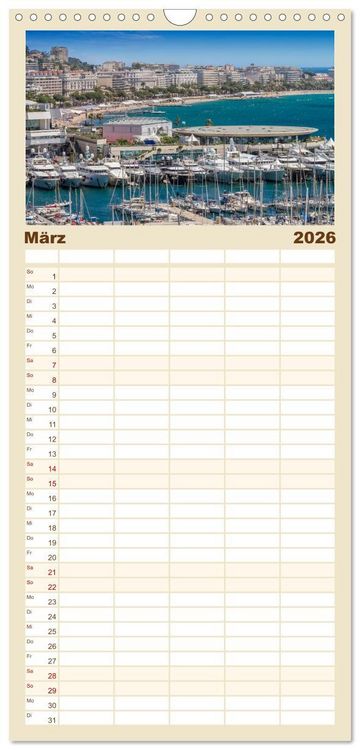 Produktbild: Familienplaner 2026 - C&Ocirc;TE D&rsquo;AZUR Bezaubernde Orte mit 5 Spalten (Wandkalender, 21 x 45 cm) CALVENDO