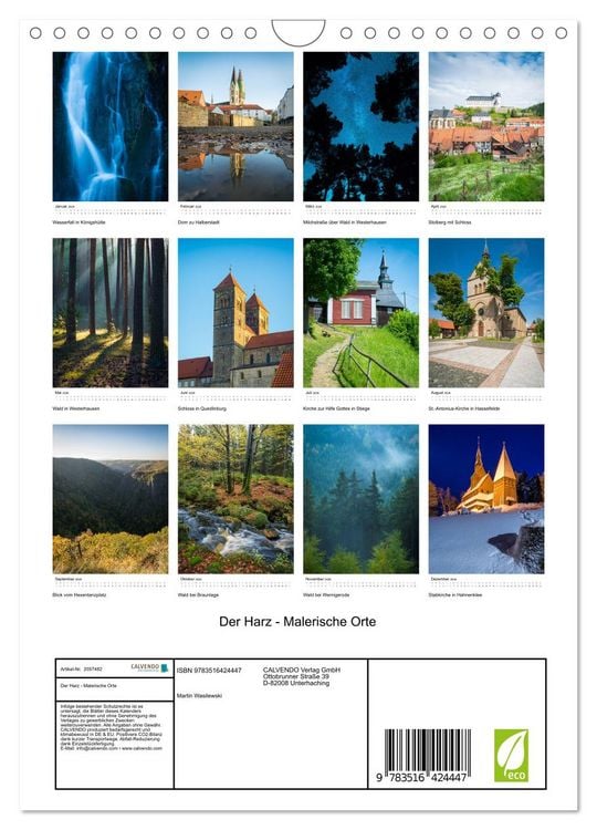 Produktbild: Der Harz - Malerische Orte (Wandkalender 2026 DIN A4 hoch), CALVENDO Monatskalender