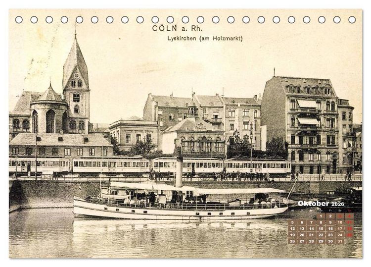 Produktbild: Historisches K&ouml;ln &ndash; Die Stadt auf historischen Karten (Tischkalender 2026 DIN A5 quer), CALVENDO Monatskalender