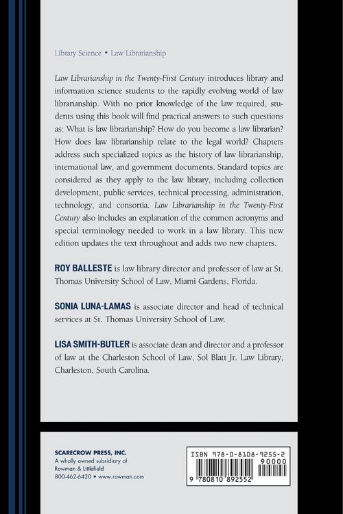 Produktbild: Law Librarianship in the Twenty-First Century