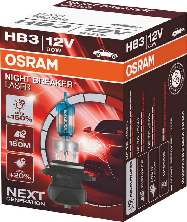Produktbild: Osram Auto Halogen Leuchtmittel Night Breaker&reg; Laser Next Generation HB3 60W 12V