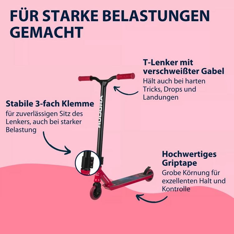 Produktbild: Hudora 14063 - Stunt Scooter XQ-13, Roller, berry