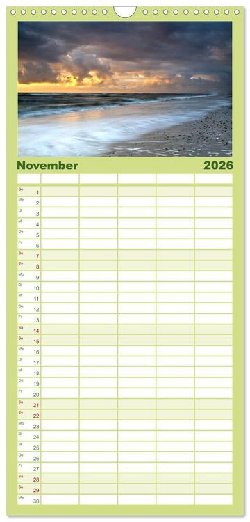 Produktbild: Familienplaner 2026 - Die Insel R&ouml;m&ouml; mit 5 Spalten (Wandkalender, 21 x 45 cm) CALVENDO