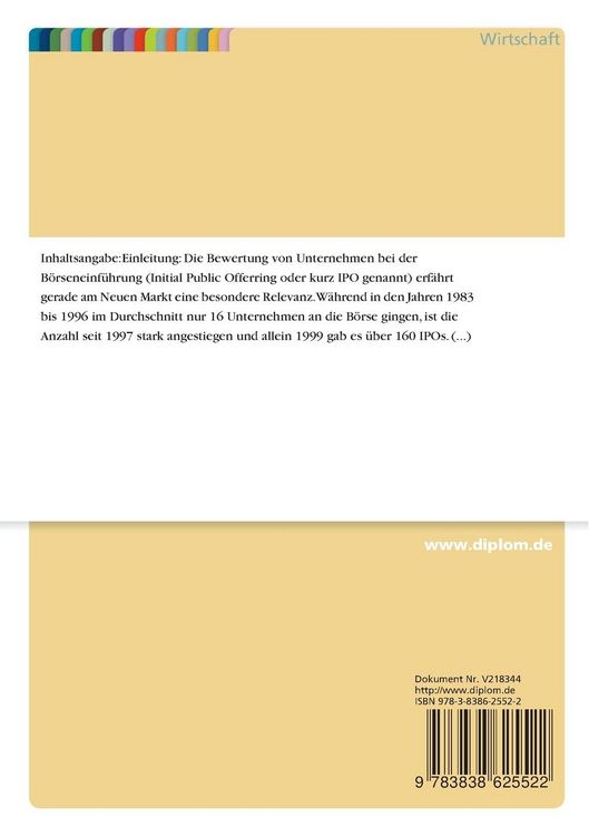 Produktbild: Bewertung bei Neuemissionen