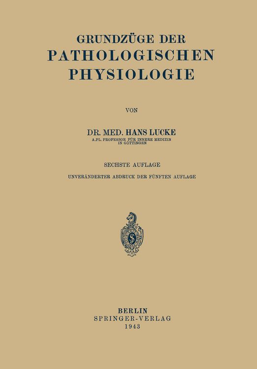 Produktbild: Grundz&uuml;ge Der Pathologischen Physiologie