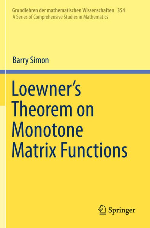 Produktbild: Loewner's Theorem on Monotone Matrix Functions