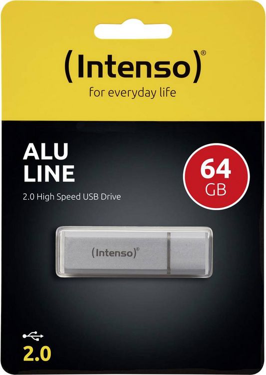 Produktbild: Intenso USB 2.0 Stick 64GB Alu 3521492 si
