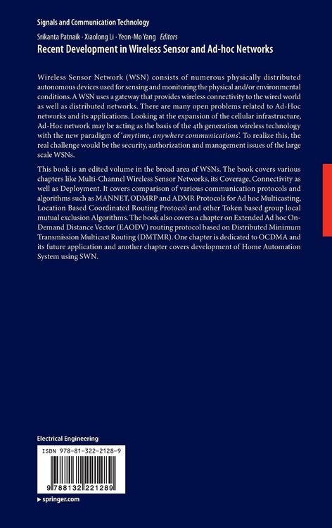Produktbild: Recent Development in Wireless Sensor and Ad-hoc Networks