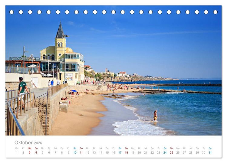 Produktbild: ESTORIL - die sch&ouml;nsten Badeorte Lissabons (Tischkalender 2026 DIN A5 quer), CALVENDO Monatskalender