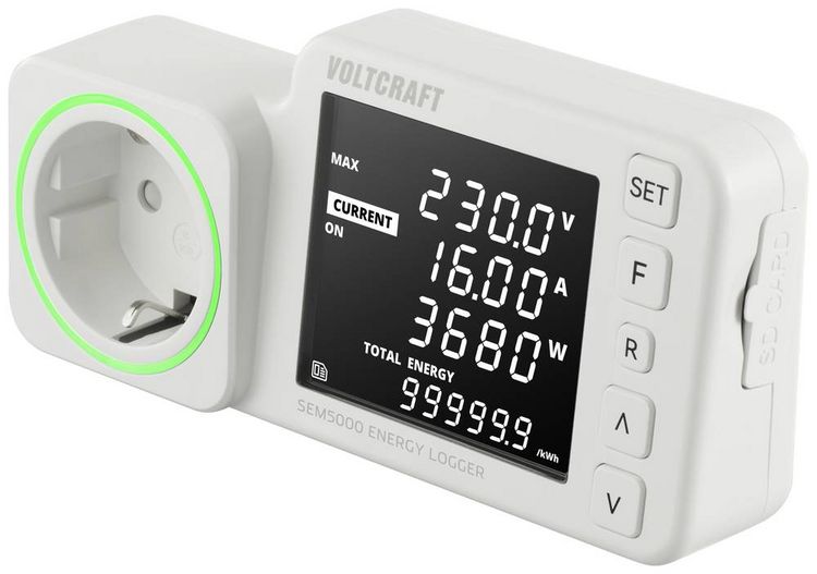 Produktbild: VOLTCRAFT SEM5000 Energiekosten-Messger&auml;t Kostenprognose, Alarmfunktion, Stromtarif einstellbar, Datenloggerfunktion