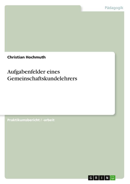 Produktbild: Aufgabenfelder eines Gemeinschaftskundelehrers