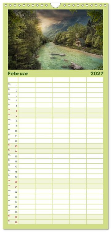 Produktbild: Familienplaner 2027 - Vom Zauber der Einsamkeit mit 5 Spalten (Wandkalender, 21 x 45 cm) CALVENDO