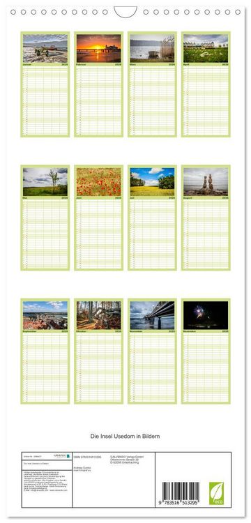 Produktbild: Familienplaner 2026 - Die Insel Usedom in Bildern mit 5 Spalten (Wandkalender, 21 x 45 cm) CALVENDO