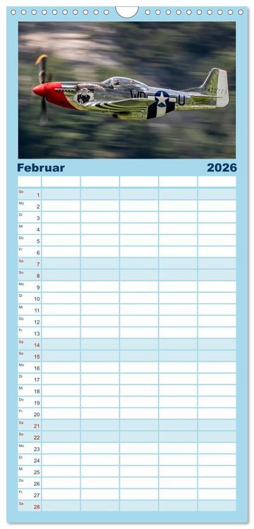 Produktbild: Familienplaner 2026 - Fliegende Legenden - Warbirds mit 5 Spalten (Wandkalender, 21 x 45 cm) CALVENDO