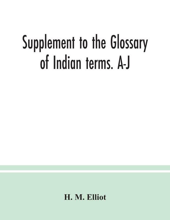 Produktbild: Supplement to the Glossary of Indian terms. A-J