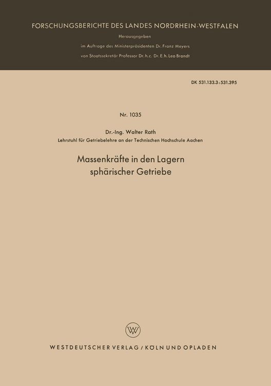 Produktbild: Massenkr&auml;fte in den Lagern sph&auml;rischer Getriebe