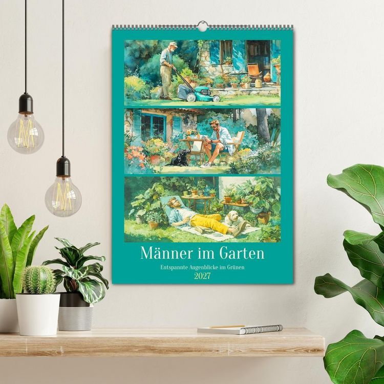 Produktbild: M&auml;nner im Garten. Entspannte Augenblicke im Gr&uuml;nen (Wandkalender 2027 DIN A2 hoch), CALVENDO Monatskalender
