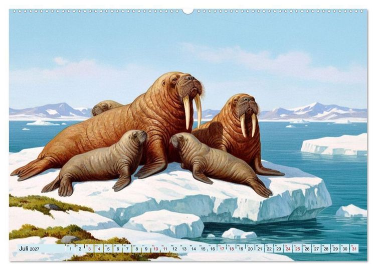 Produktbild: Nordische Tiere wie aus alten Zeiten (Wandkalender 2027 DIN A2 quer), CALVENDO Monatskalender