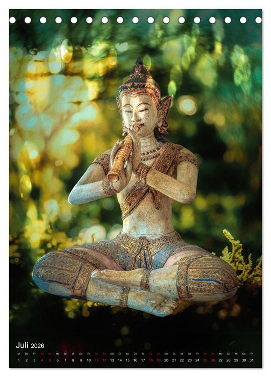 Produktbild: Die Welt mit Buddha (Tischkalender 2026 DIN A5 hoch), CALVENDO Monatskalender