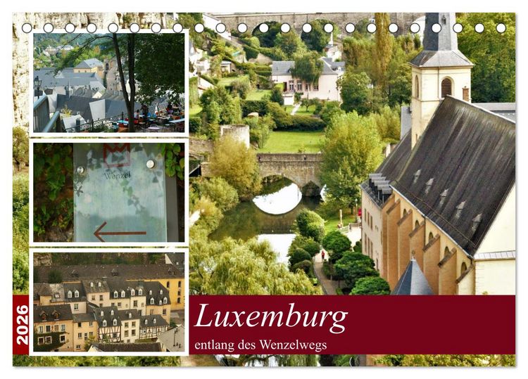 Produktbild: Luxemburg entlang des Wenzelwegs (Tischkalender 2026 DIN A5 quer), CALVENDO Monatskalender