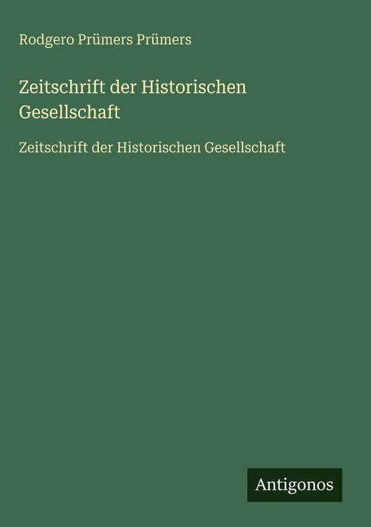 Produktbild: Zeitschrift der Historischen Gesellschaft