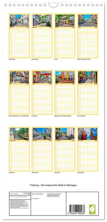 Produktbild: Familienplaner 2026 - Freiburg - Die entspannte Stadt im Breisgau mit 5 Spalten (Wandkalender, 21 x 45 cm) CALVENDO