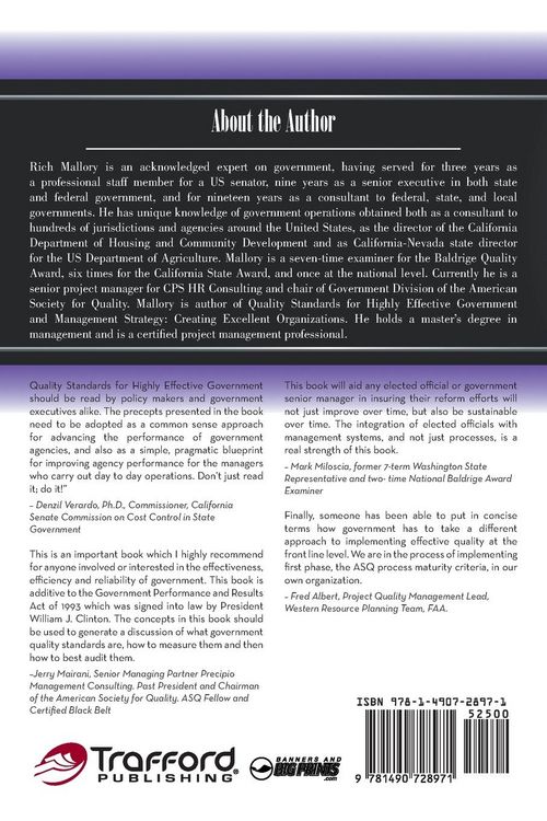 Produktbild: Quality Standards for Highly Effective Government