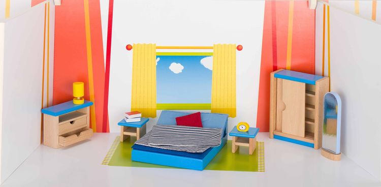 Bild vom Artikel Goki Puppenmöbel Schlafzimmer für Puppenhaus vom Autor 