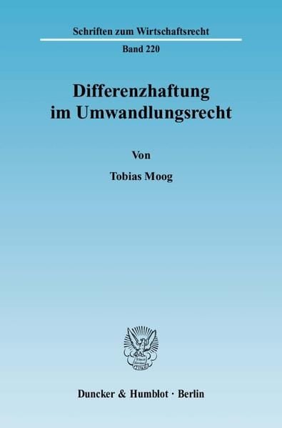 Produktbild: Differenzhaftung im Umwandlungsrecht.
