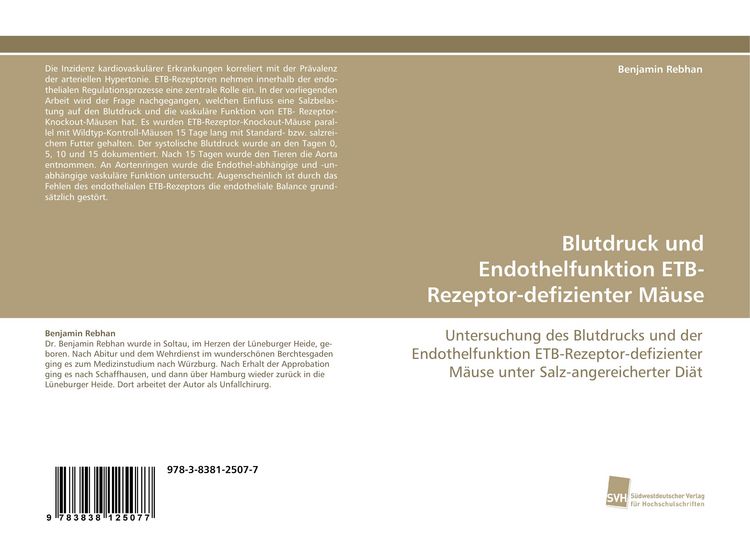 Produktbild: Blutdruck und Endothelfunktion ETB-Rezeptor-defizienter M&auml;use