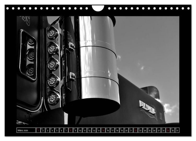 Produktbild: Kenworth W900A EXTHD - in schwarzwei&szlig; (Wandkalender 2026 DIN A4 quer), CALVENDO Monatskalender
