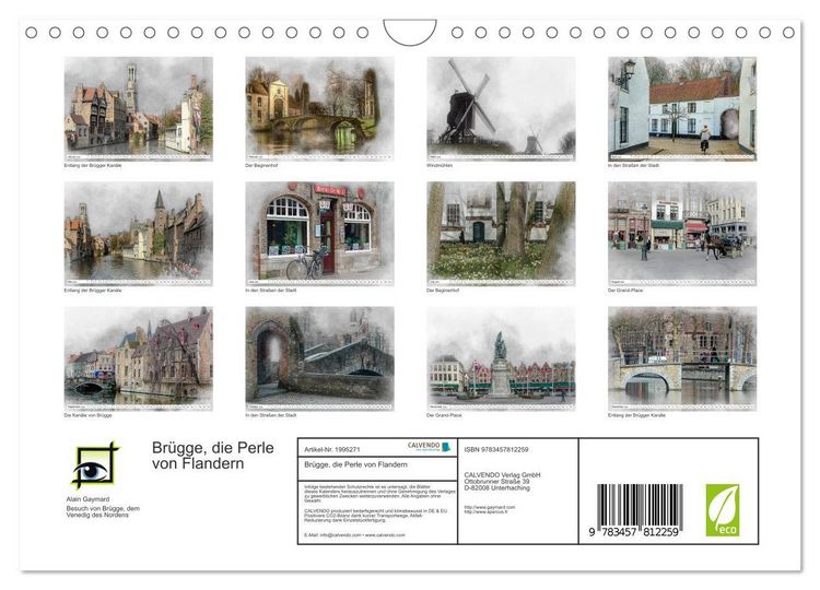 Produktbild: Br&uuml;gge, die Perle von Flandern (Wandkalender 2026 DIN A4 quer), CALVENDO Monatskalender