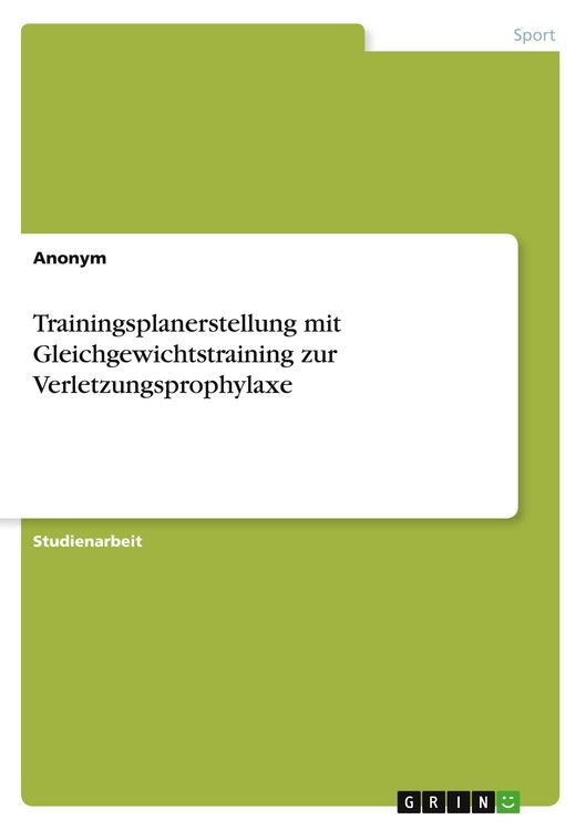 Produktbild: Trainingsplanerstellung mit Gleichgewichtstraining zur Verletzungsprophylaxe