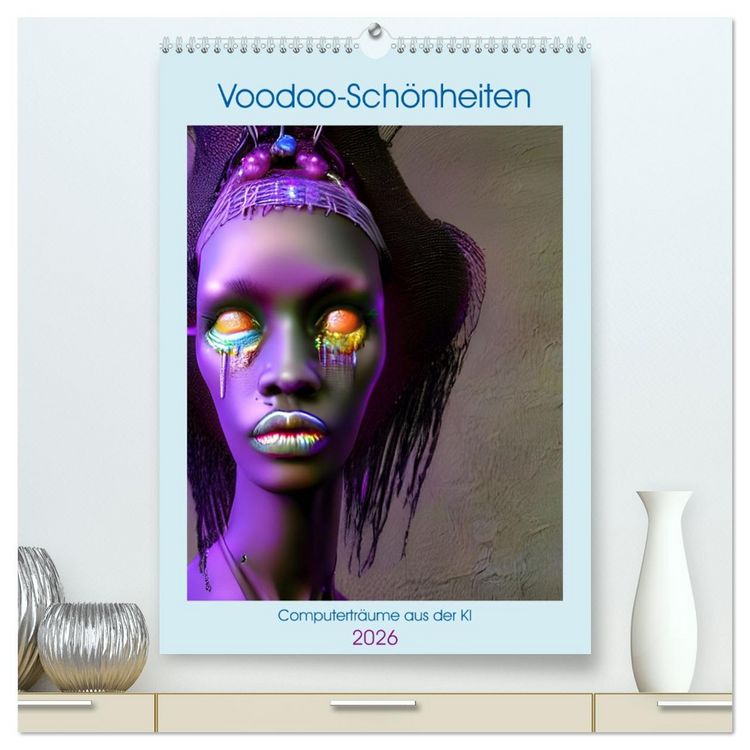 Produktbild: Voodoo-Sch&ouml;nheiten - Computertr&auml;ume aus der KI (hochwertiger Premium Wandkalender 2026 DIN A2 hoch), Kunstdruck in Hochglanz