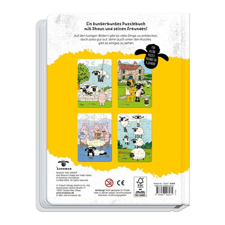 Produktbild: Tr&ouml;tsch Shaun das Schaf Puzzlebuch