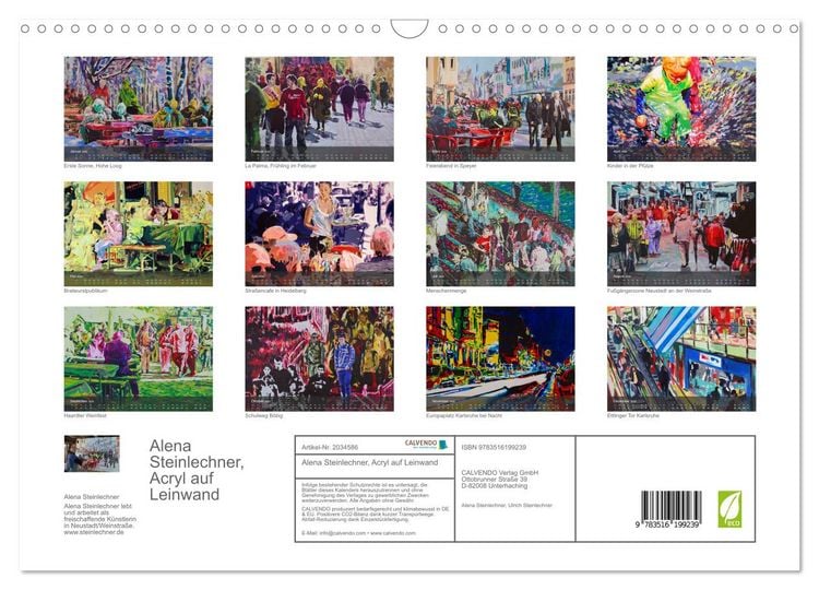 Produktbild: Alena Steinlechner, Acryl auf Leinwand (Wandkalender 2026 DIN A3 quer), CALVENDO Monatskalender