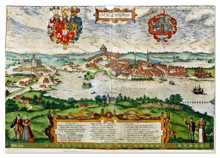 Produktbild: St&auml;dte mit Geschichte: Historische Zeichnungen, Stiche, Drucke (Wandkalender 2026 DIN A3 quer), CALVENDO Monatskalender