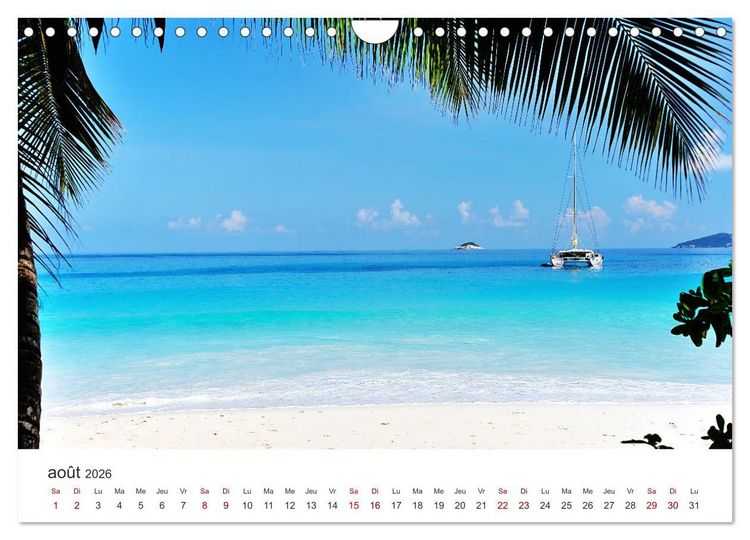 Produktbild: Plages de r&ecirc;ve Seychelles (Calendrier mural 2026 DIN A4 vertical), CALVENDO calendrier mensuel