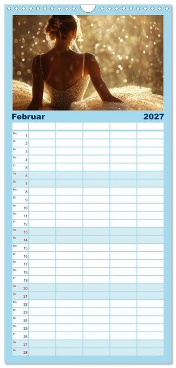 Produktbild: Familienplaner 2027 - Ballerinas in Diamanten mit 5 Spalten (Wandkalender, 21 x 45 cm) CALVENDO