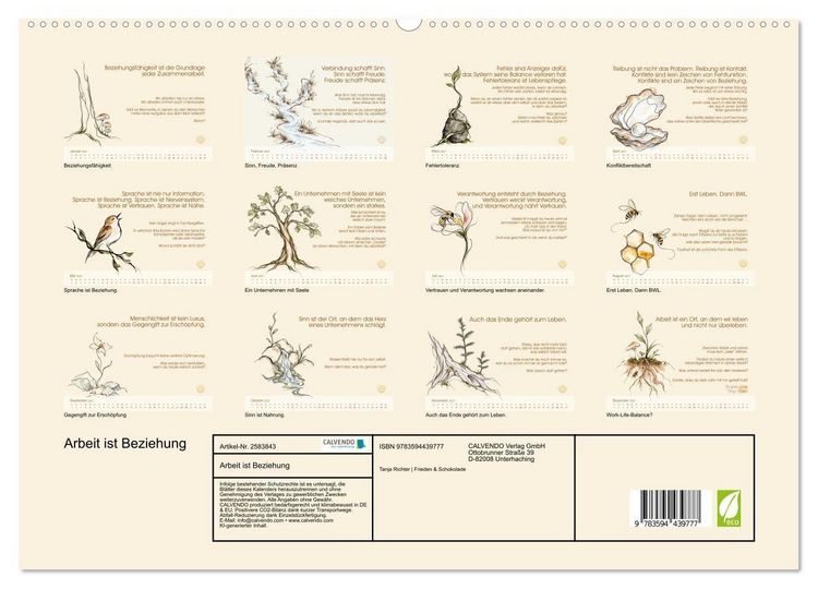Produktbild: Arbeit ist Beziehung (hochwertiger Premium Wandkalender 2027 DIN A2 quer), Kunstdruck in Hochglanz