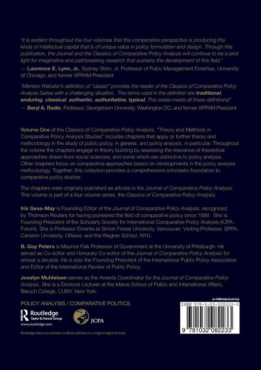 Produktbild: Theory and Methods in Comparative Policy Analysis Studies
