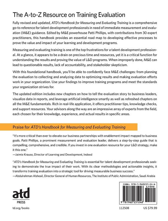 Produktbild: ATD's Handbook for Measuring and Evaluating Training