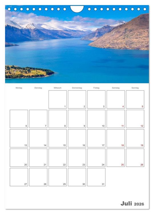 Produktbild: Neuseeland &ndash; Unterwegs auf Traumstra&szlig;en der S&uuml;dinsel (Wandkalender 2026 DIN A4 hoch), CALVENDO Monatskalender