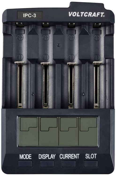 Produktbild: VOLTCRAFT IPC-3 Rundzellen-Ladeger&auml;t LiIon, NiCd, NiMH 10440, 14500, 16340, 16650, 17355, 17500, 17670, 18490, 18500, 18650