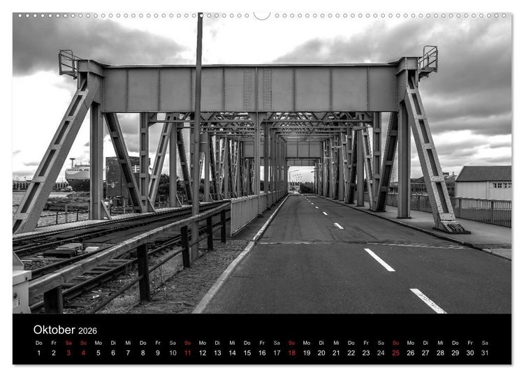 Produktbild: Bremerhaven - Blickpunkte Schwarzwei&szlig; (hochwertiger Premium Wandkalender 2026 DIN A2 quer), Kunstdruck in Hochglanz