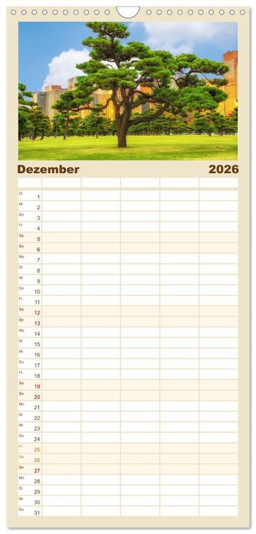 Produktbild: Familienplaner 2026 - Tokio - Tradition und Moderne mit 5 Spalten (Wandkalender, 21 x 45 cm) CALVENDO
