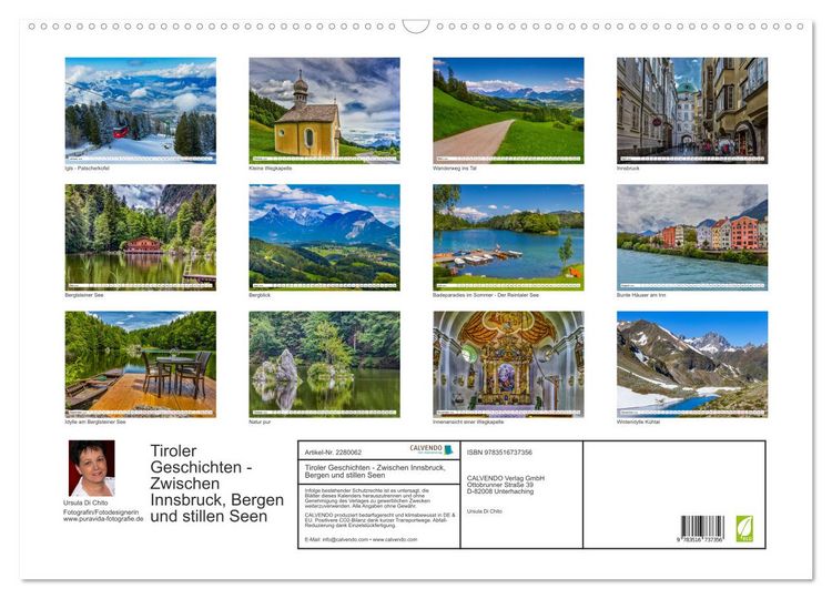 Produktbild: Tiroler Geschichten - Zwischen Innsbruck, Bergen und stillen Seen (Wandkalender 2026 DIN A2 quer), CALVENDO Monatskalender