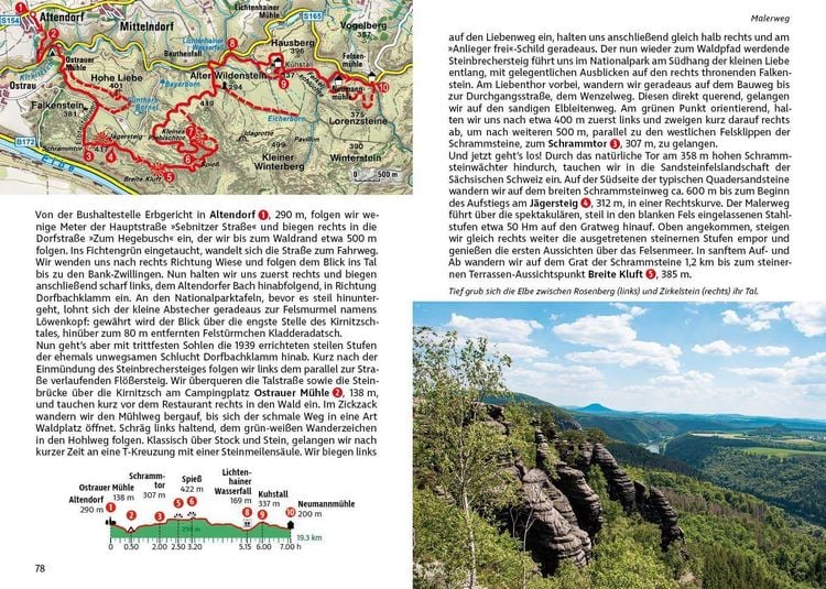 Produktbild: ROTHER Wanderf&uuml;hrer Malerweg und Dichter-Musiker-Maler-Weg. Alle Etappen der beiden Fernwanderwege durch die S&auml;chsische Schweiz.
