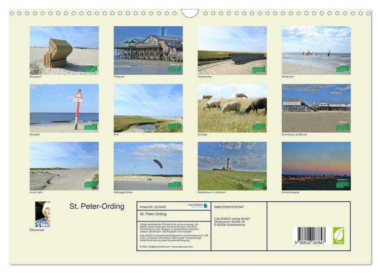 Produktbild: St. Peter-Ording (Wandkalender 2026 DIN A3 quer), CALVENDO Monatskalender