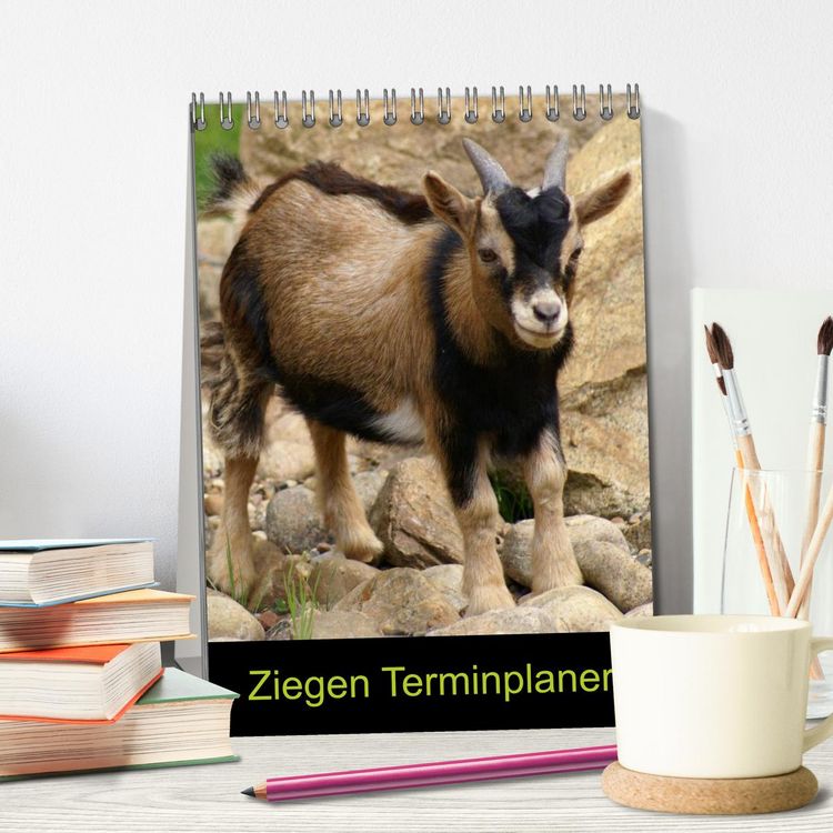 Produktbild: Ziegen Terminplaner (Tischkalender 2026 DIN A5 hoch), CALVENDO Monatskalender